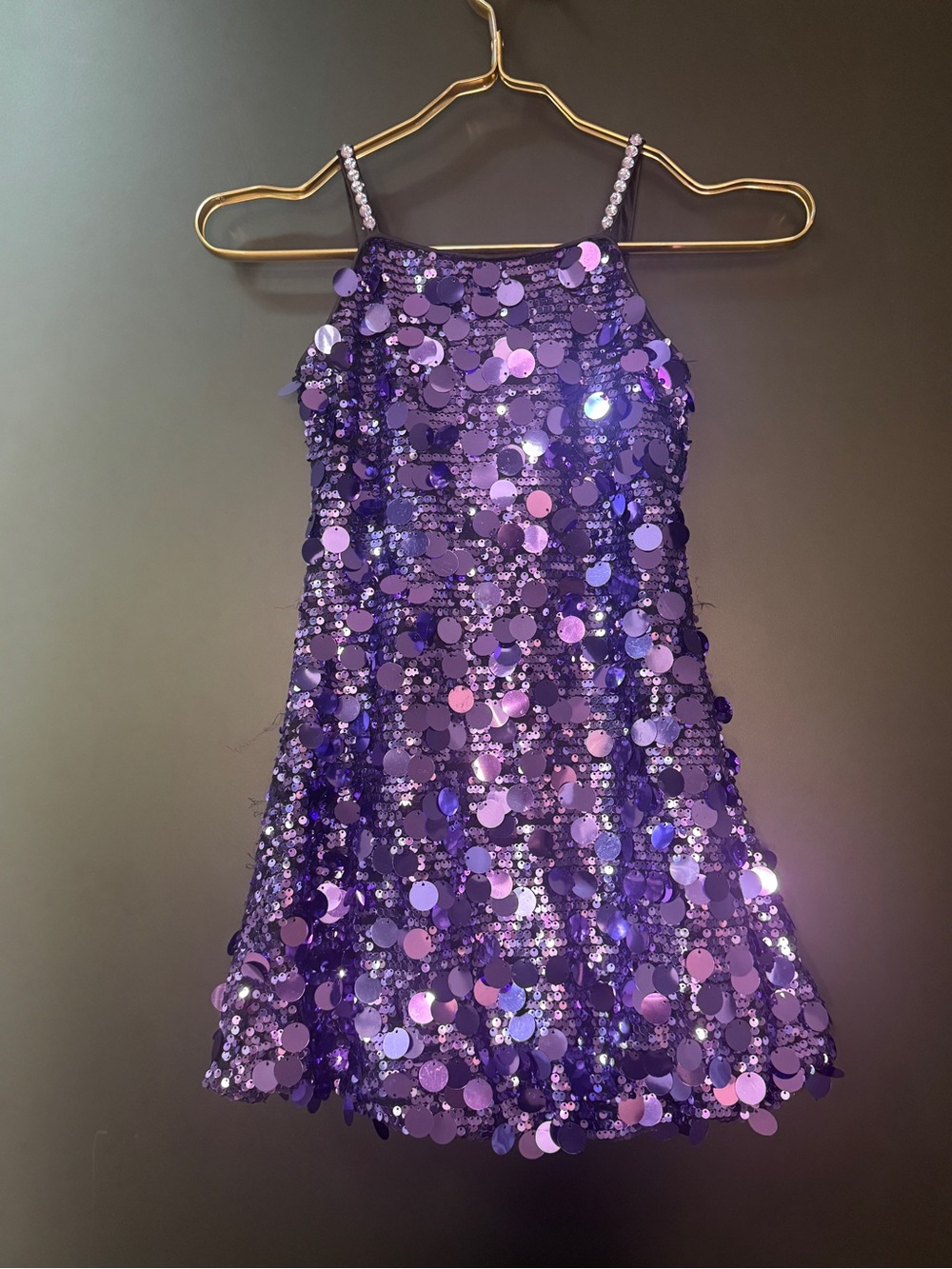 Lola and the Boys - Purple Stardust Paillette Dress - Size 5
